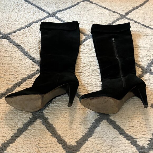 Steven black suede knee-high boots 6.5 - Picture 5 of 5